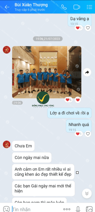 feedback áo thun đồng phục tại Hà Nội nhà Ong Vàng