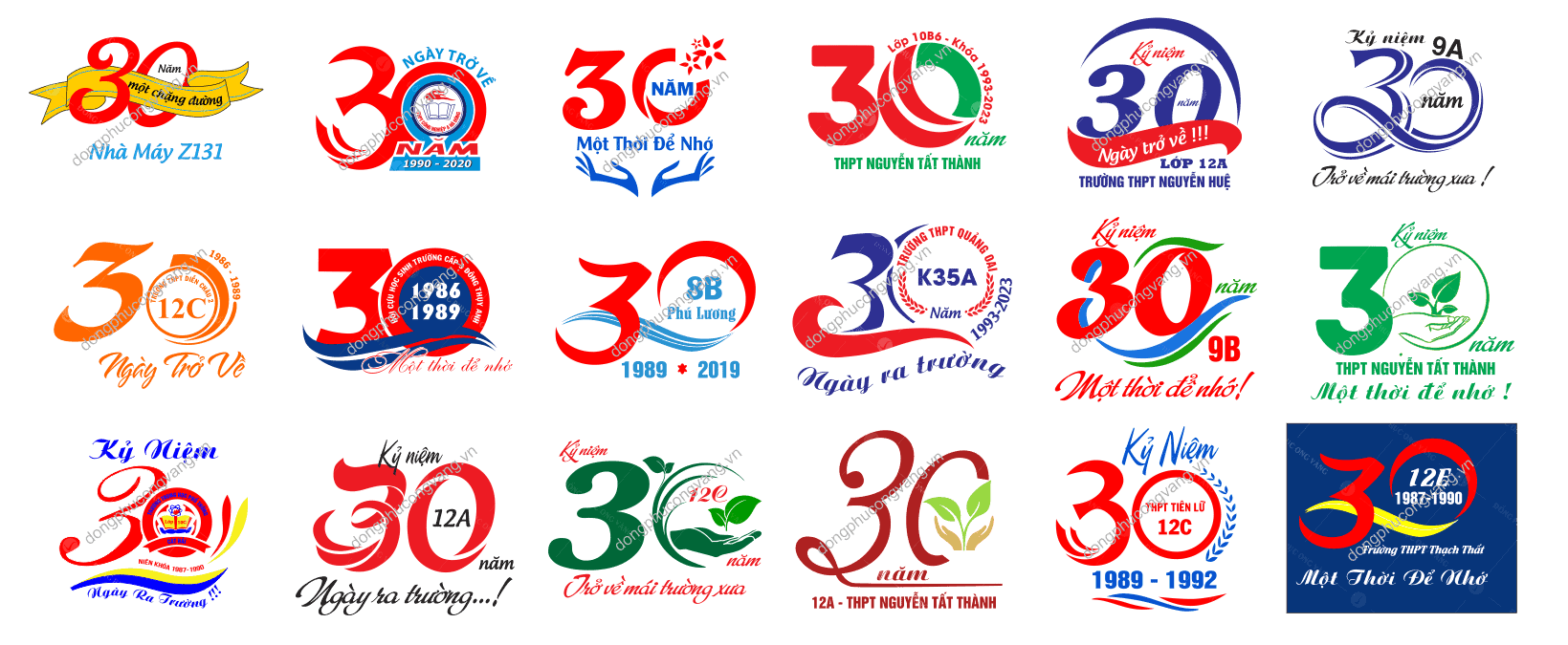 Những mẫu logo họp lớp 30 năm ngày ra trường