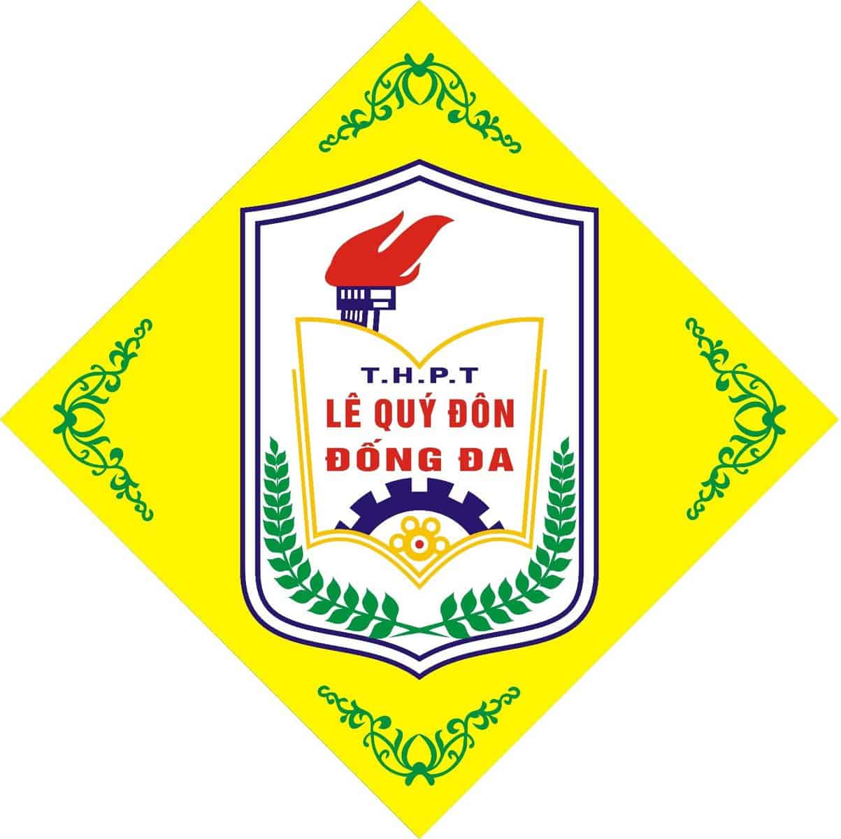 Mẫu logo màu vàng đặc trưng của trường THPT Lê Quý Đôn