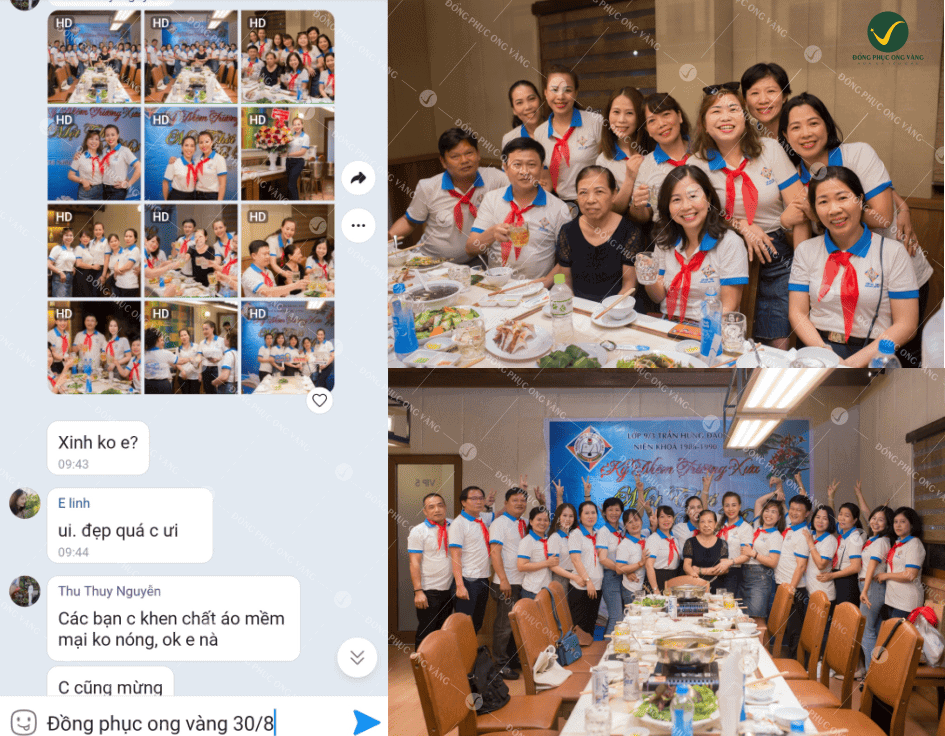 Feedback của khách hàng về đồng phục họp lớp tại Đắk Lắk của nhà Ong Vàng