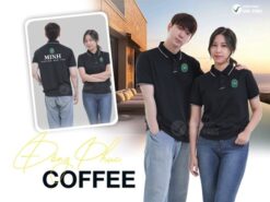 Áo đồng phục nhân viên quán cà phê màu đen